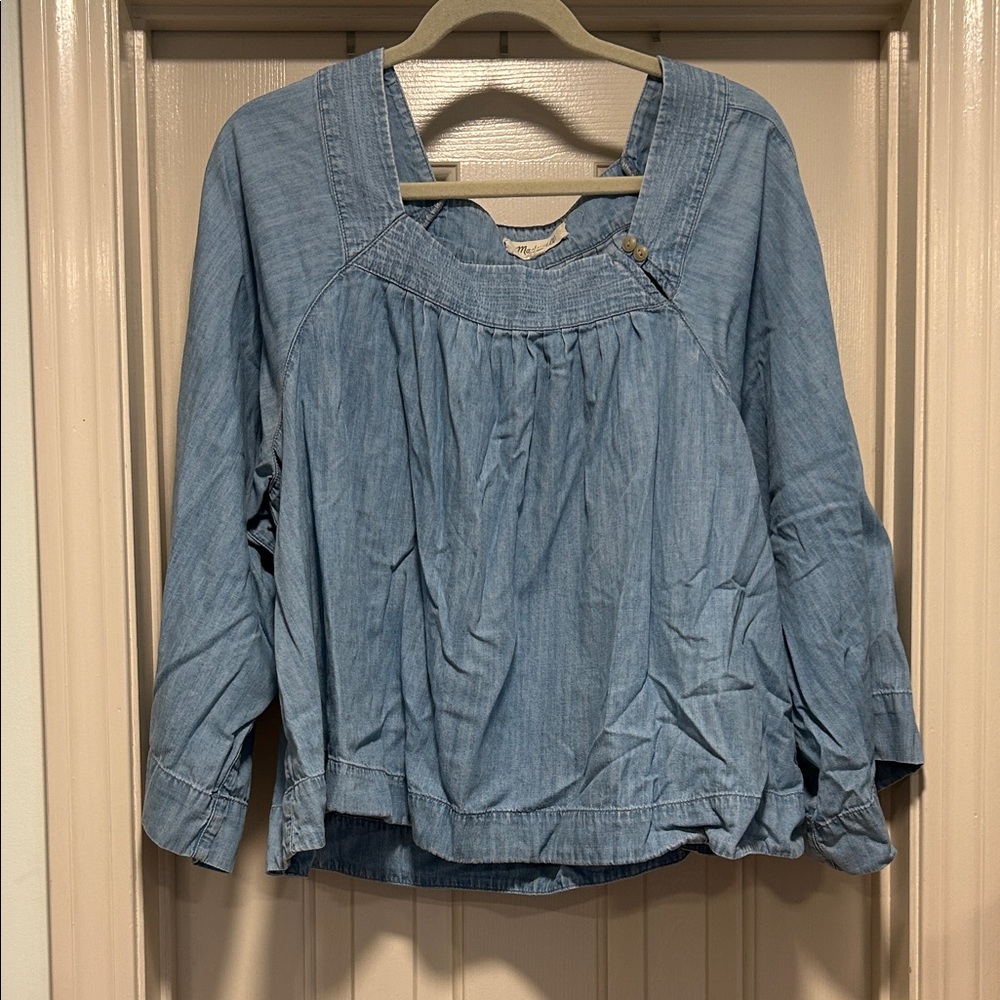 Madewell Light Blue Denim Blouse